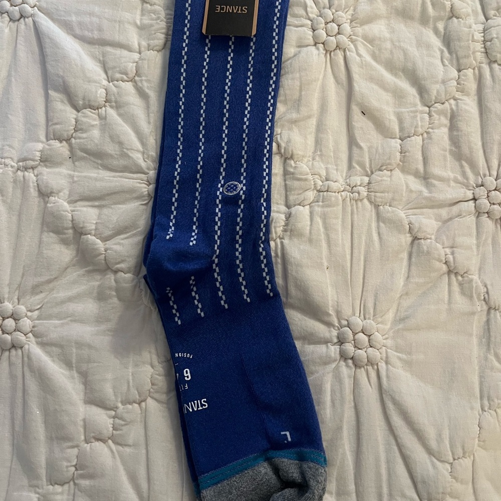 NWT Stance Men's Vintage Dodgers Blue Dress Socks with Gray Toes
